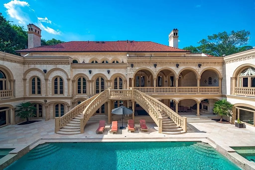 This $9,800,000 Mediterranean Masterpiece in Georgia Features Moroccan Hardwoods, Italian Tile, Ornate Floors and Ceilings