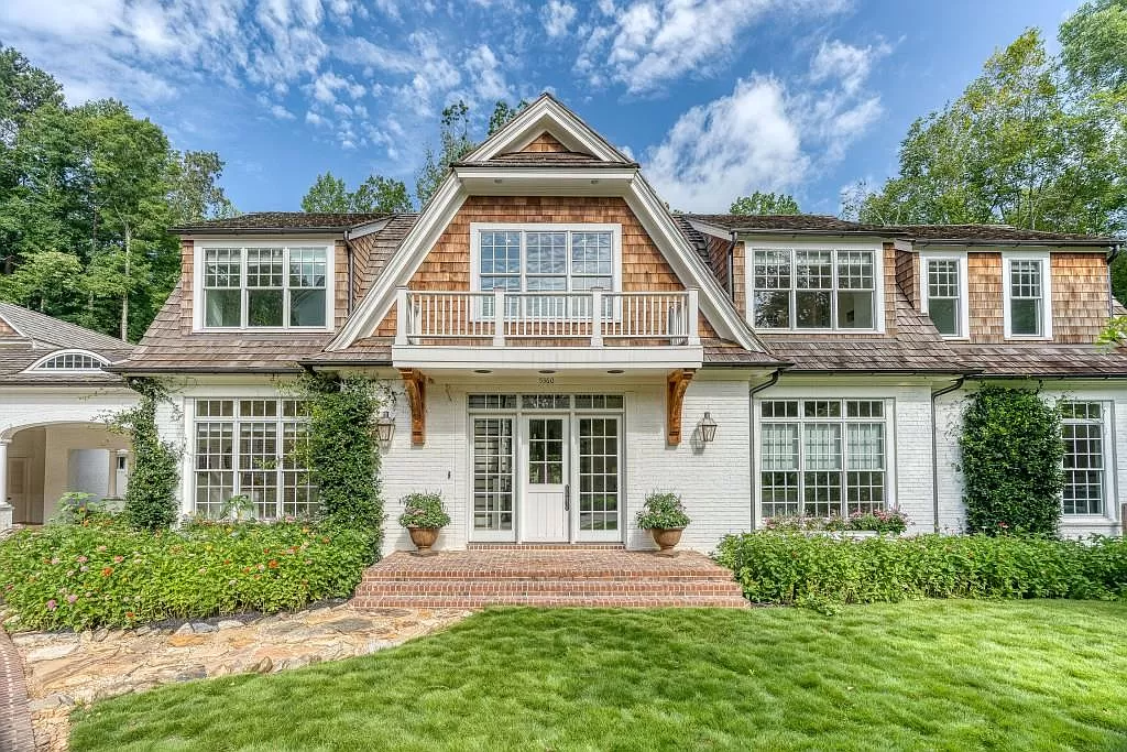 This $3,800,000 New England Coastal Style Home in Georgia Shows off Beautiful Gardens and Interior Allurement