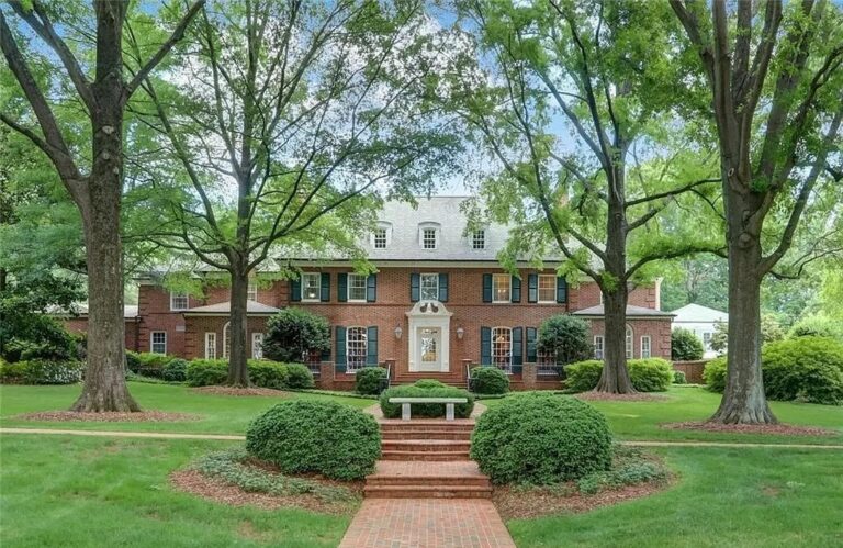 This $7,495,000 Magnificent Georgian Remains an Icon of Old Irving Park Neighborhood in North Carolina