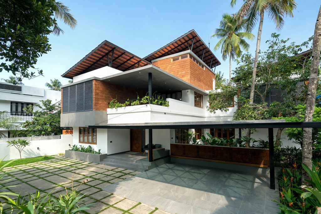 Courtyard House With Minimalist Design, Courtyard House Plans Kerala