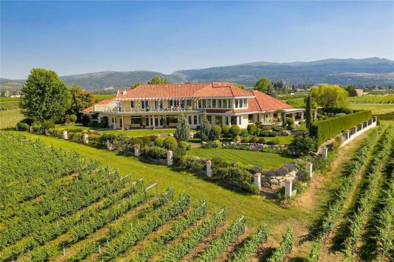 Charming Italian Style Villa in Kelowna Surrounded by Extensive Vineyards Asks for C$6,498,000