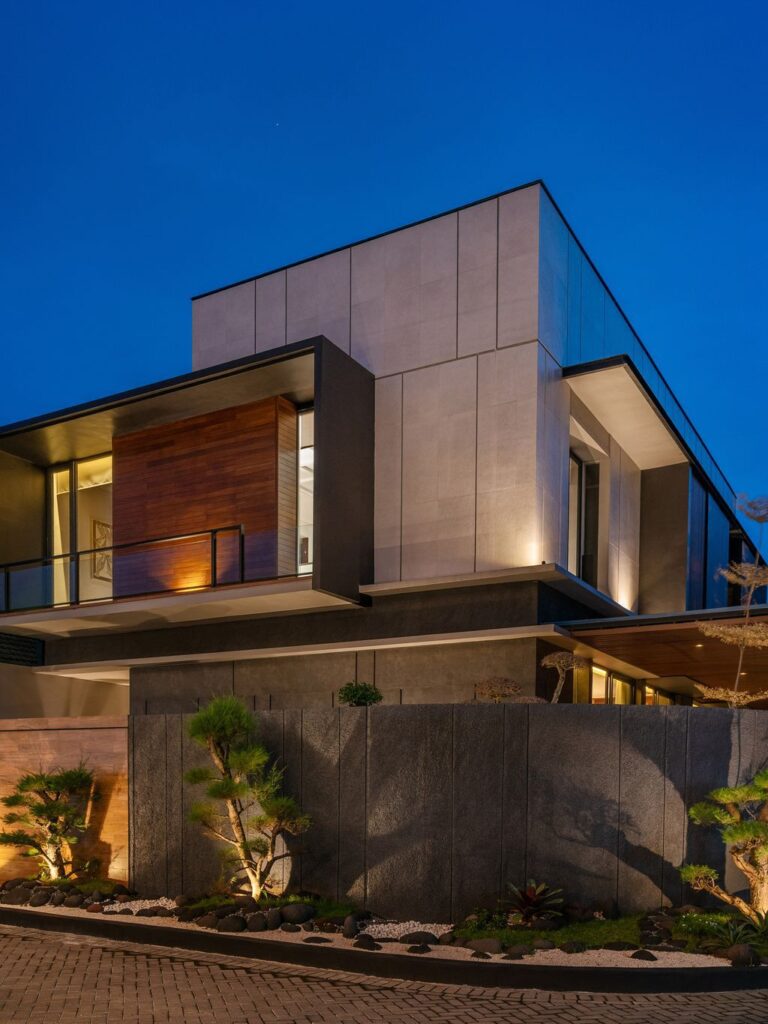Modern J House, a Villa with Impressive Corner Plot by y0 Design Architect