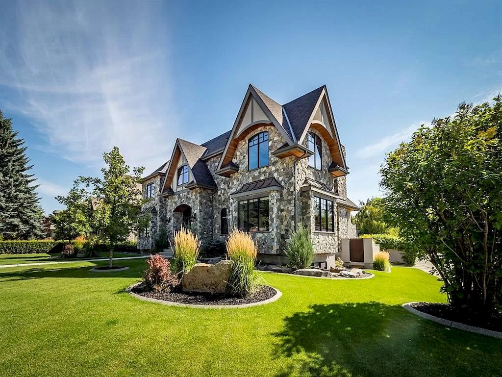 The Old World Style Residence in Alberta includes walnut or mahogany built-ins in many rooms and quarter sawn white oak flooring throughout now available for sale. This home is located at 4324 NW Anne Ave SW, Calgary, AB T2S 1L9, Canada