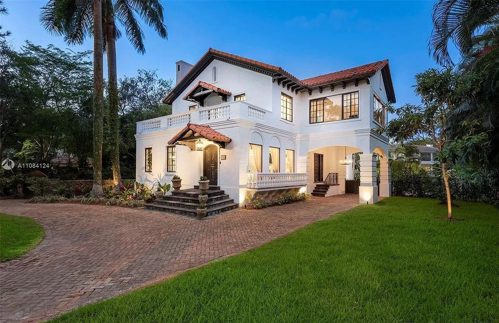 The Home in Miami is a meticulously updated historic masterpiece with Mediterranean Revival architecture set on the inlet of the Coral Gables Waterway now available for sale. This home located at 155 Cocoplum Rd, Miami, Florida