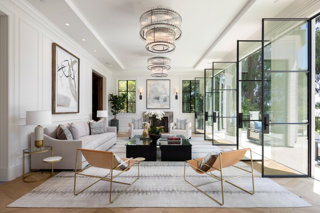 The Mansion in Los Angeles is a Georgian modern white brick compound comprises Euroline custom steel doors and windows now available for sale. This home located at 419 Saint Cloud Rd, Los Angeles, California