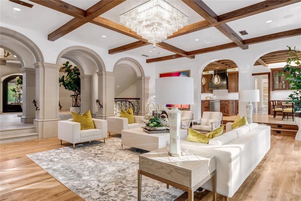 The mansion in Dallas is a 1.3 acre gated estate features an 18,769 SF main house was reimagined and transformed now available for sale. This home located at 9727 Audubon Pl, Dallas, Texas