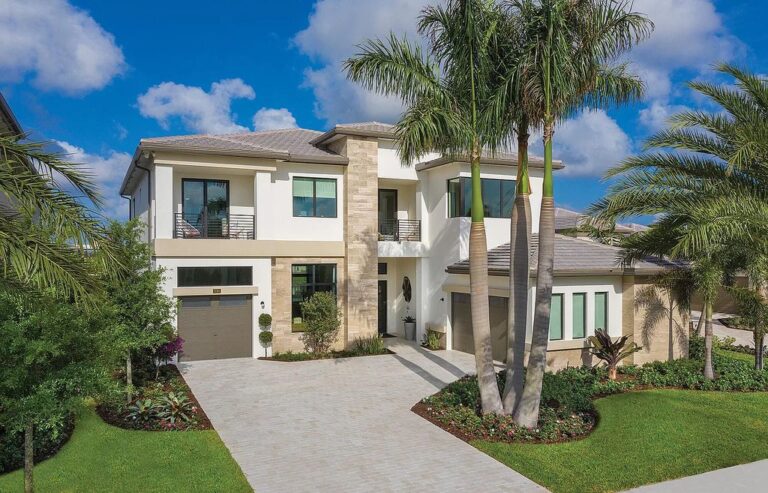 This $3,400,000 Brand New Boca Raton Home has A Contemporary Geometric Pool