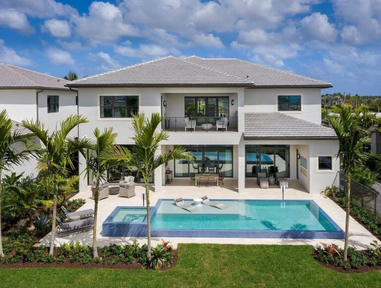This $3,400,000 Newly Built Boca Raton Home has An Amazing Contemporary Spill Over Pool