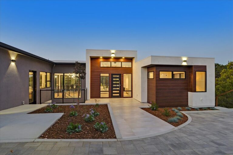 This $4,785,000 Brand New Contemporary Home in Belmont features Beautiful Views and Sunsets