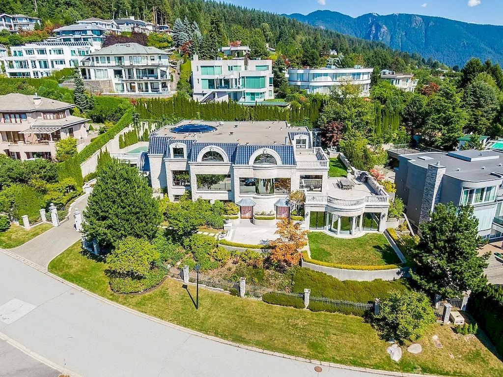 The Palace Style Property in West Vancouver is a grand scale luxury home now available for sale. This home is located at 1471 Bramwell Rd, West Vancouver, BC V7S 2N8, Canada