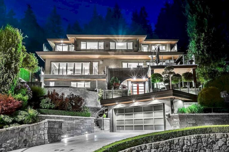 This C$4,898,000 Exquisite Property in North Vancouver Shines with Sleek Modern Details and Unique Textures