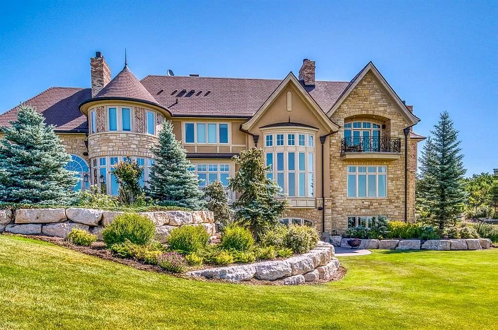 The Extraordinary French Chateau in Alberta offers grand luxurious living now available for sale. This home is located at 25130 Escarpment Ridge Vw, Rocky View County, AB T3Z 3M7, Canada