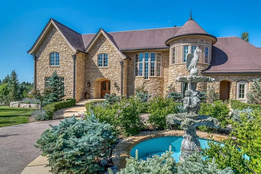 The Extraordinary French Chateau in Alberta offers grand luxurious living now available for sale. This home is located at 25130 Escarpment Ridge Vw, Rocky View County, AB T3Z 3M7, Canada