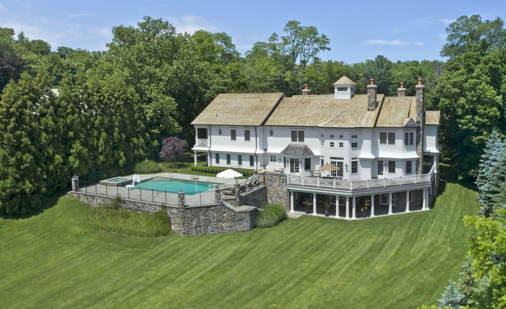 Stunning Hamptons Style Architecture Details Define this $5,795,000 Luxurious Shingle-style Home in Connecticut