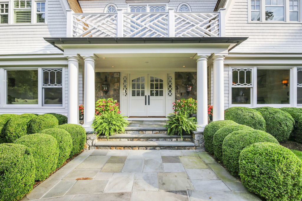 Stunning Hamptons Style Architecture Details Define this $5,795,000 Luxurious Shingle-style Home in Connecticut
