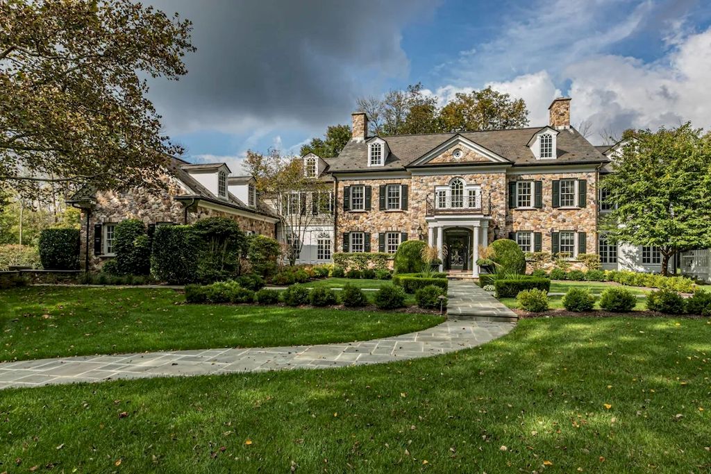 This $8,500,000 New Jersey Elegant Stone Manor Exudes Poetic Beauty with Timeless Design Elements
