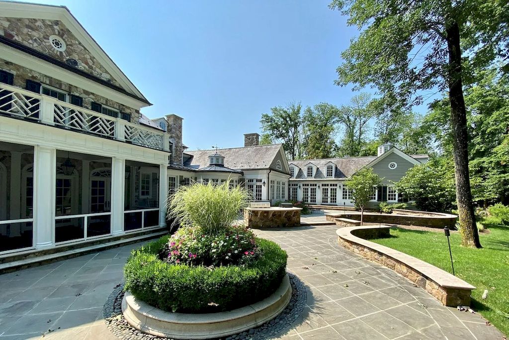 This $8,500,000 New Jersey Elegant Stone Manor Exudes Poetic Beauty with Timeless Design Elements
