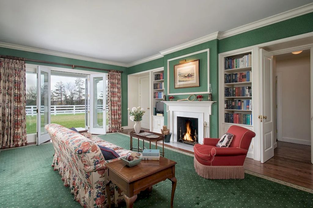 You can't miss this shade of green, which always evokes summer and warm climates. Furniture in bold, warm tones, such as red, can add even more warmth to a green room. Covering the floor with a green carpet in the same tone has given your room a more continental feel. Use floral motifs to create a vibrant environment.