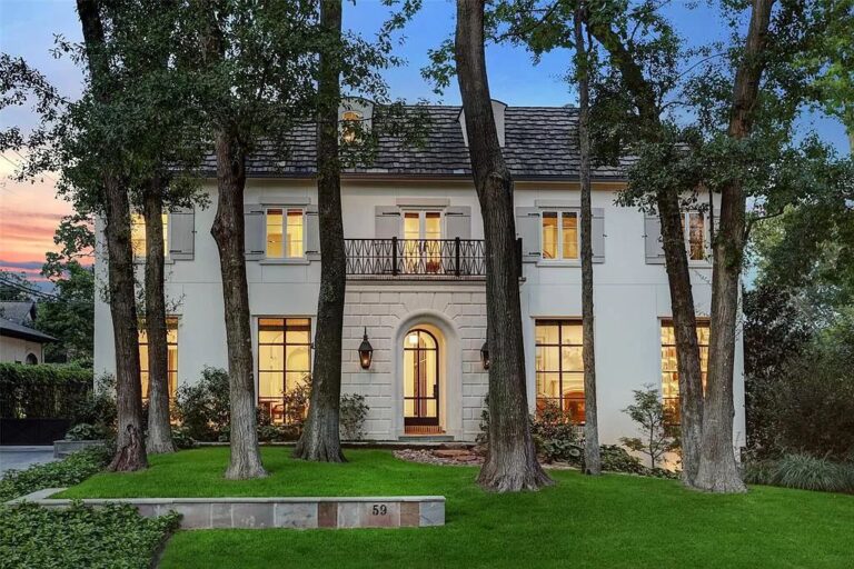 A Classic French Home in Houston on An Ultra Private Lot for Sale at $7,295,000