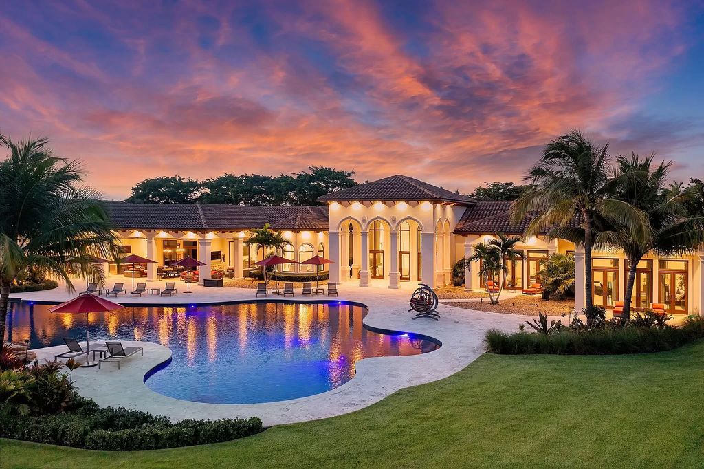 The Mansion in Delray Beach is an impeccably custom built estate elegantly represents the luxurious lifestyle now available for sale. This home located at 16141 Quiet Vista Cir, Delray Beach, Florida