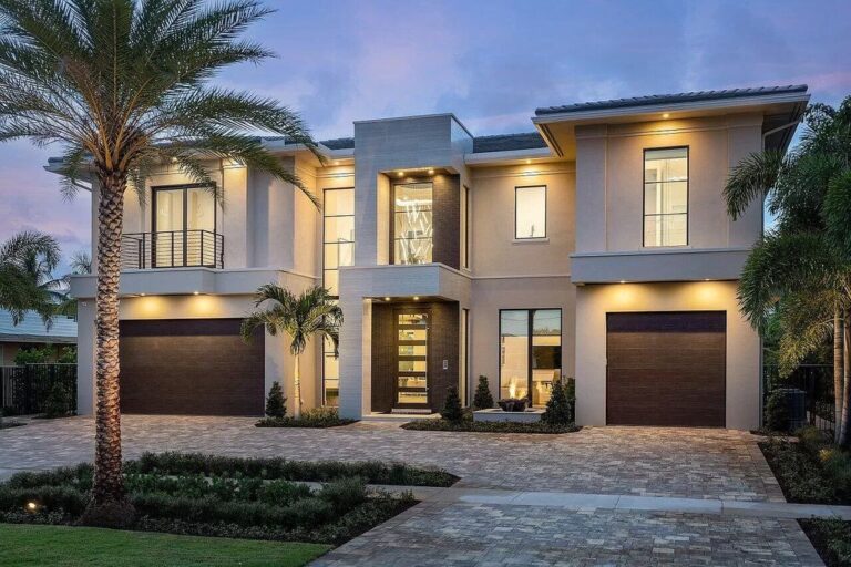Brand New Waterfront Home in Boca Raton with Resort Style Backyard for Sale at $6,495,000
