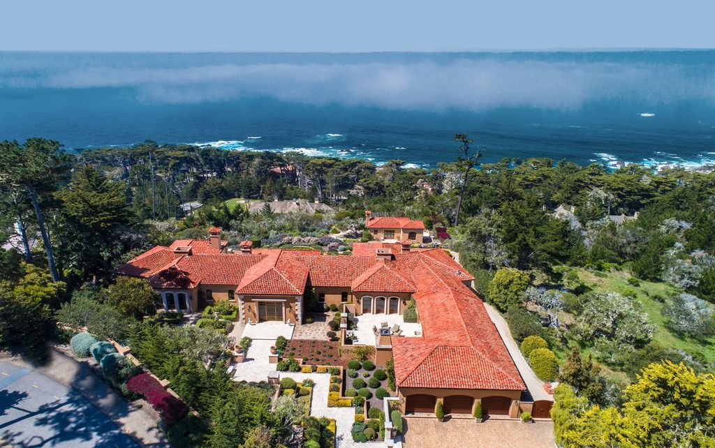 The Villa in Pebble Beach is an extraordinary work of art that embodies the authentic spirit of a Mediterranean Villa offering ultimate privacy and serenity now available for sale. This home located at 1232 Padre Ln, Pebble Beach, California