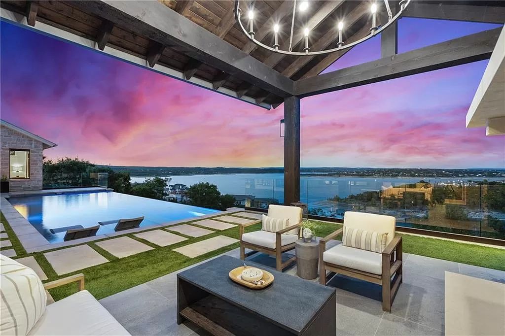 The Farmhouse in Austin is a masterfully crafted home perfectly situated to take in the breathtaking views of Lake Travis now available for sale. This home located at 613 Schickel Ter, Austin, Texas