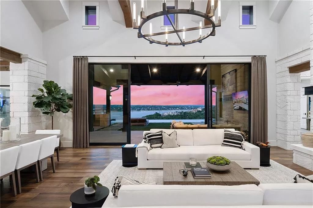 The Farmhouse in Austin is a masterfully crafted home perfectly situated to take in the breathtaking views of Lake Travis now available for sale. This home located at 613 Schickel Ter, Austin, Texas