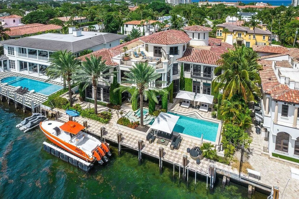 The Mansion in Boca Raton is One of only a few select estates located on coveted Lake Boca has wide intracoastal views, visible from the entire home now available for sale. This home located at 205 SE Spanish Trl, Boca Raton, Florida