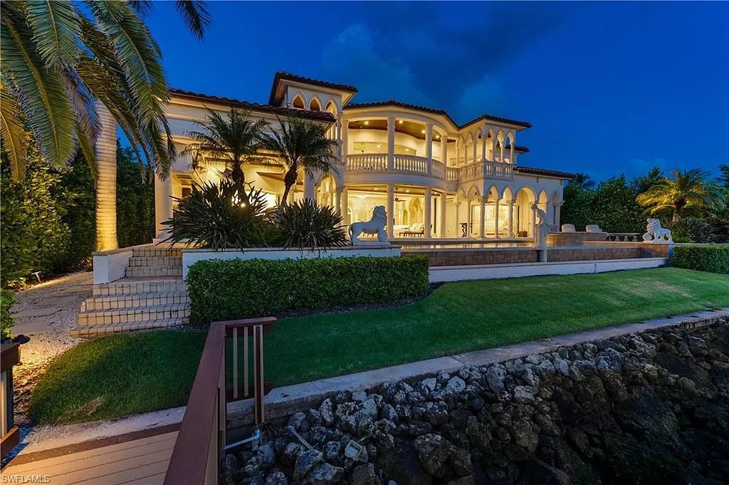 The Naples Home with panoramic views of Naples Bay and a direct western exposure allowing stunning evening sunsets now available for sale. This home located at 2300 Kingfish Rd, Naples, Florida