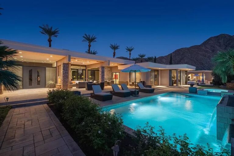 This $8,500,000 Home in Indian Wells features Beautiful Fairway and Mountain Views