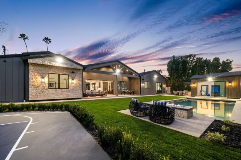 Brand New Gated Single Story Modern Farmhouse in Encino for Sale at $5,395,000