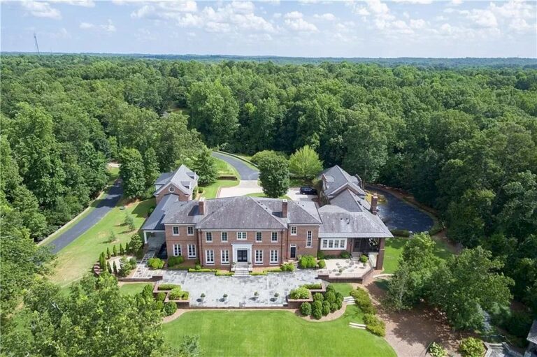 Elegant Custom Built Home with Gorgeous Setting Overlooking Lake Lanier in Georgia Priced at $7,995,000