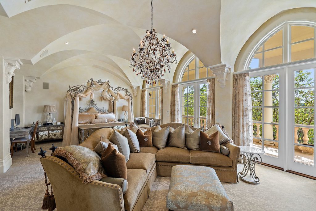 The Mansion in Austin is a elegant Italian Baroque estate custom designed by Cornerstone Architect Group and built by Michael Deane Homes now available for sale. This home located at 7901 Escala Dr, Austin, Texas