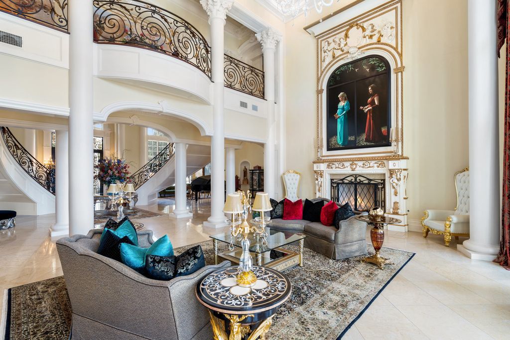 The Mansion in Austin is a elegant Italian Baroque estate custom designed by Cornerstone Architect Group and built by Michael Deane Homes now available for sale. This home located at 7901 Escala Dr, Austin, Texas