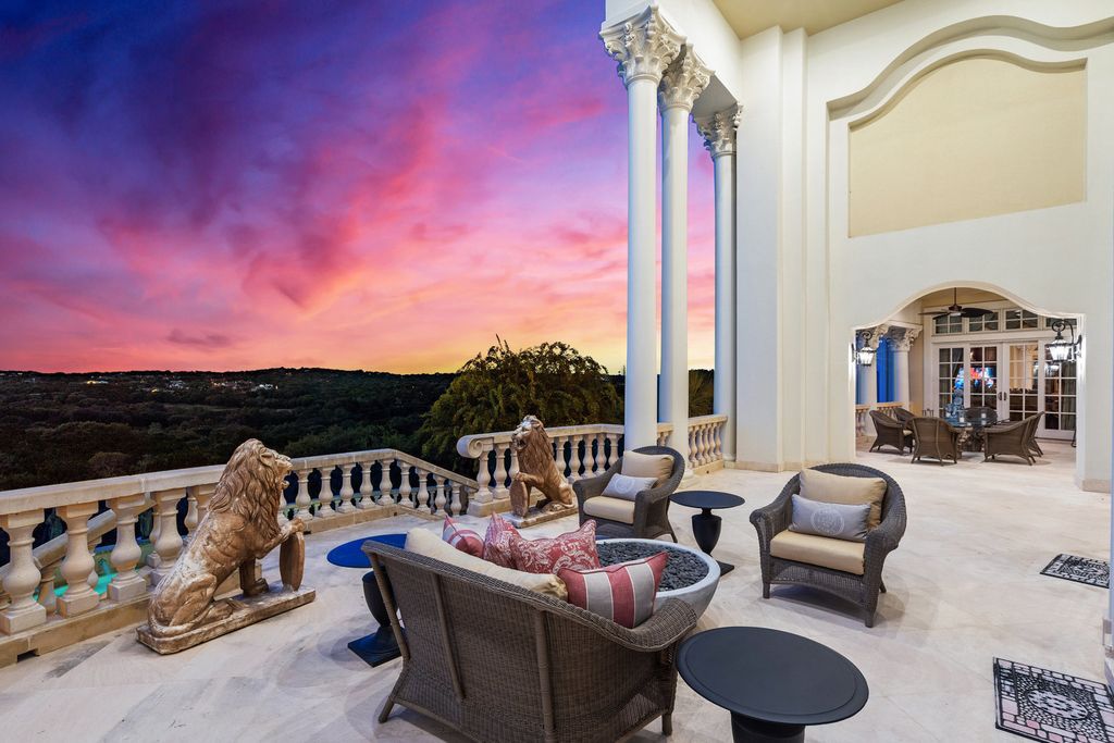The Mansion in Austin is a elegant Italian Baroque estate custom designed by Cornerstone Architect Group and built by Michael Deane Homes now available for sale. This home located at 7901 Escala Dr, Austin, Texas
