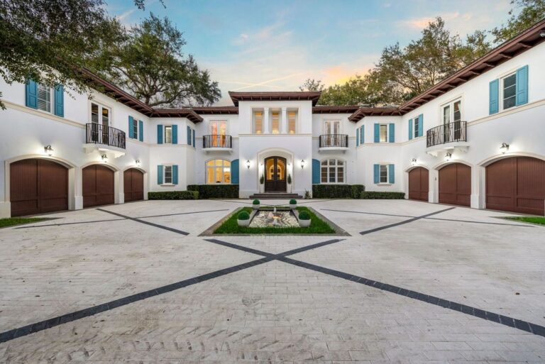 Palatial Neoclassical Villa in Miami on A Park-like Lot on Market for $13,999,000