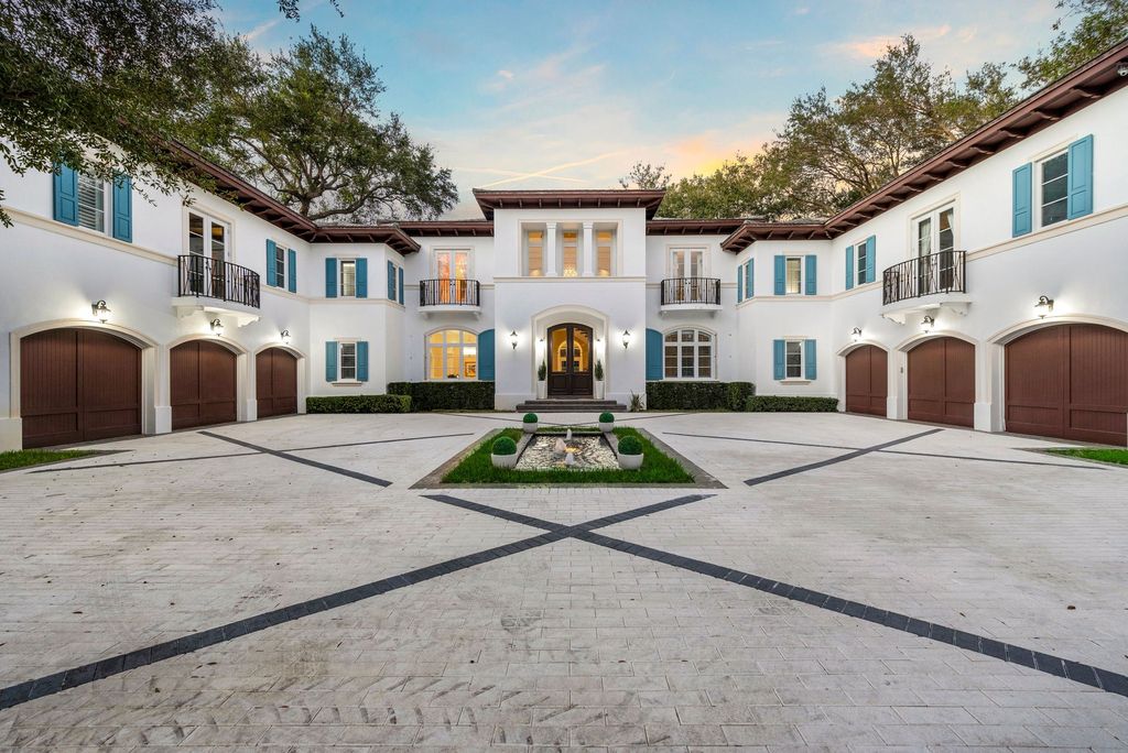 The Villa in Miami is a Palatial Neoclassical Estate on 1.2 park-like acres in guard-gated Snapper Creek Lakes now available for sale. This home located at 5225 Fairchild Way, Miami, Florida