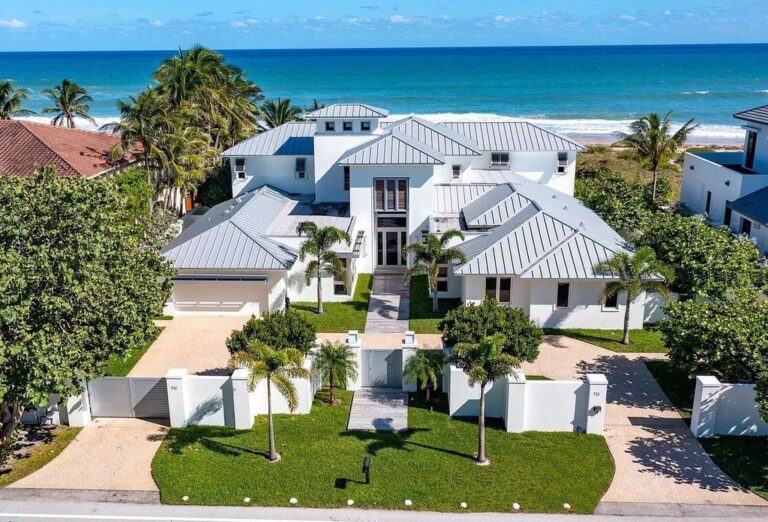 This $21,995,000 Sophisticated Coastal Contemporary Home in Delray Beach has 110 Feet Directly on the Ocean
