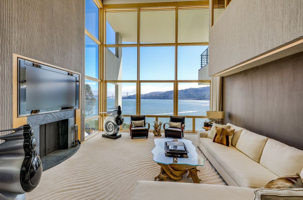 The World Class California Villa is a prestigious waterfront estate showcases panoramic views of San Francisco Bay, Golden Gate Bridge now available for sale. This home located at 445 Belvedere Ave, Belvedere Tiburon, California