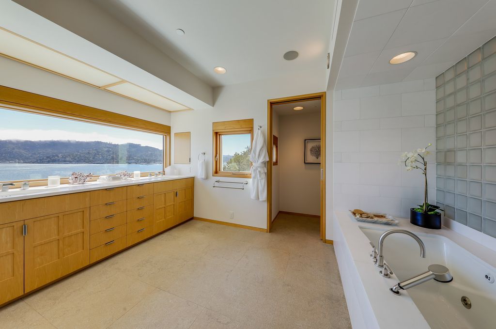 The World Class California Villa is a prestigious waterfront estate showcases panoramic views of San Francisco Bay, Golden Gate Bridge now available for sale. This home located at 445 Belvedere Ave, Belvedere Tiburon, California