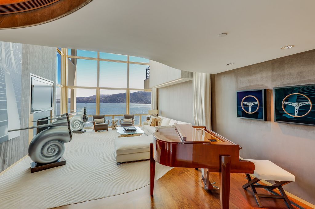 The World Class California Villa is a prestigious waterfront estate showcases panoramic views of San Francisco Bay, Golden Gate Bridge now available for sale. This home located at 445 Belvedere Ave, Belvedere Tiburon, California