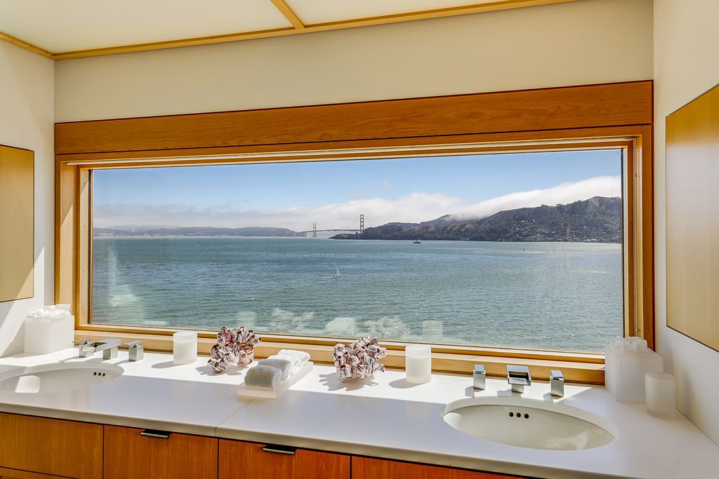 The World Class California Villa is a prestigious waterfront estate showcases panoramic views of San Francisco Bay, Golden Gate Bridge now available for sale. This home located at 445 Belvedere Ave, Belvedere Tiburon, California