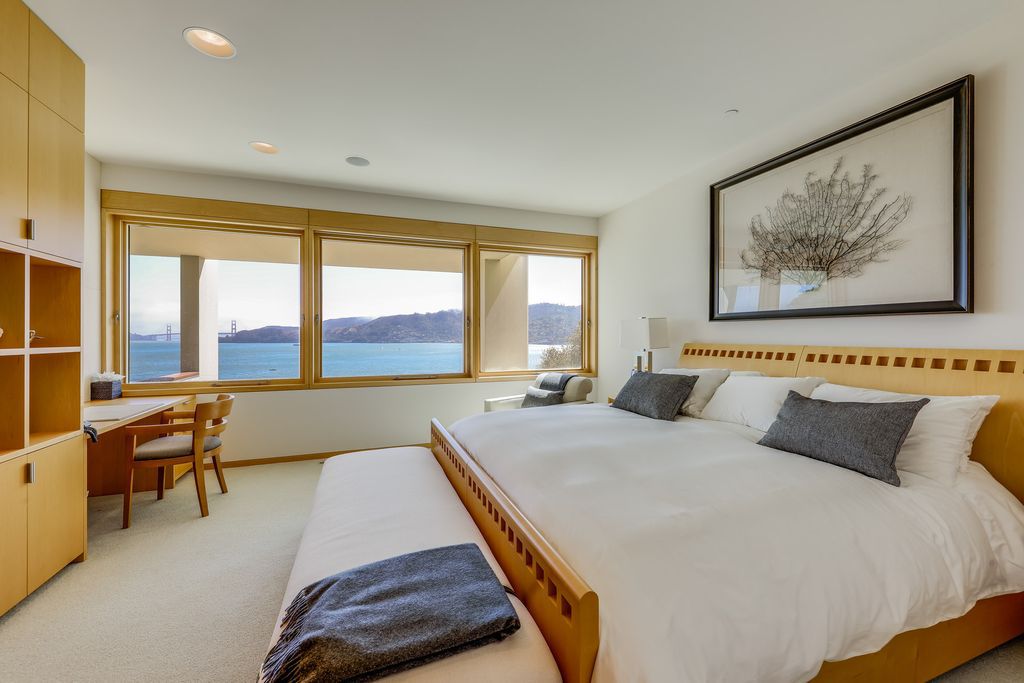 The World Class California Villa is a prestigious waterfront estate showcases panoramic views of San Francisco Bay, Golden Gate Bridge now available for sale. This home located at 445 Belvedere Ave, Belvedere Tiburon, California