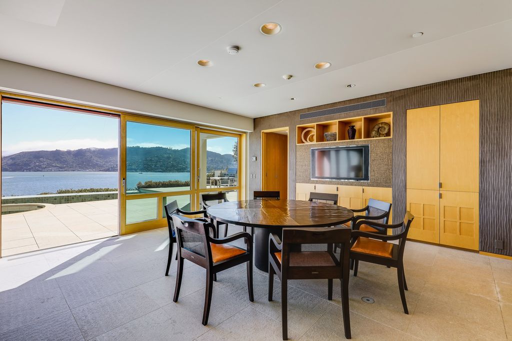 The World Class California Villa is a prestigious waterfront estate showcases panoramic views of San Francisco Bay, Golden Gate Bridge now available for sale. This home located at 445 Belvedere Ave, Belvedere Tiburon, California