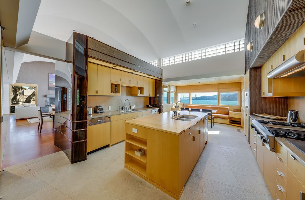 The World Class California Villa is a prestigious waterfront estate showcases panoramic views of San Francisco Bay, Golden Gate Bridge now available for sale. This home located at 445 Belvedere Ave, Belvedere Tiburon, California