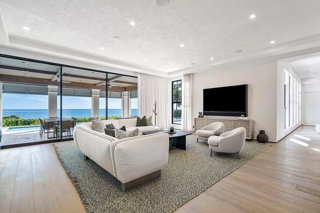 The Home in Gulf Stream is a superb coastal estate with unsurpassed attention to detail and expansive ocean views now available for sale. This home located at 2929 N Ocean Blvd, Gulf Stream, Florida