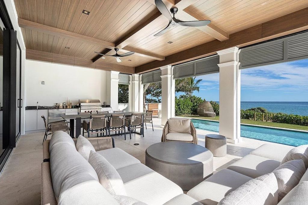 The Home in Gulf Stream is a superb coastal estate with unsurpassed attention to detail and expansive ocean views now available for sale. This home located at 2929 N Ocean Blvd, Gulf Stream, Florida