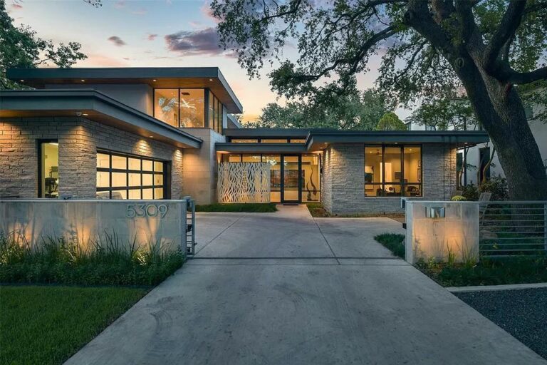 An Artfully Constructed Home in Dallas features Stunning Interiors for Sale at $3,400,000