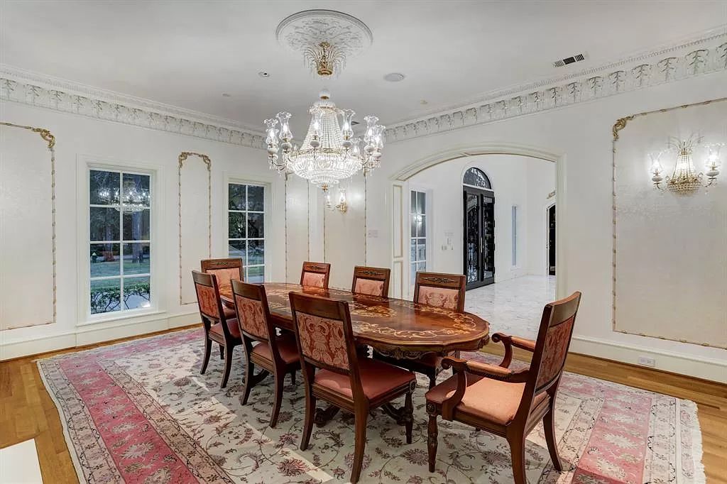 The Home in Houston is Grand Classic French chateau custom designed by John Sullivan with double marble staircase now available for sale. This home located at 6 Pine Tree Ln, Houston, Texas